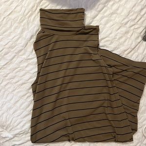 Olive green Sleeveless turtleneck dress